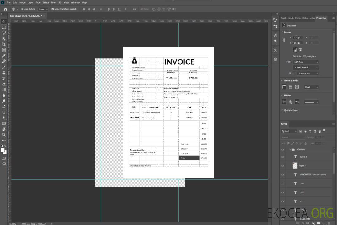 Modèle de facture d'avocat template